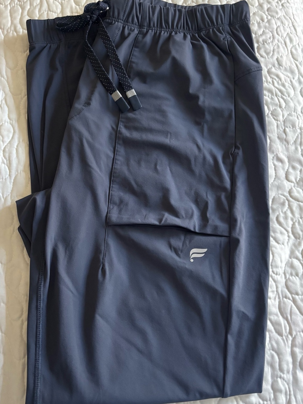 Fabletics Dark Blue Athletic Joggers with Drawstring